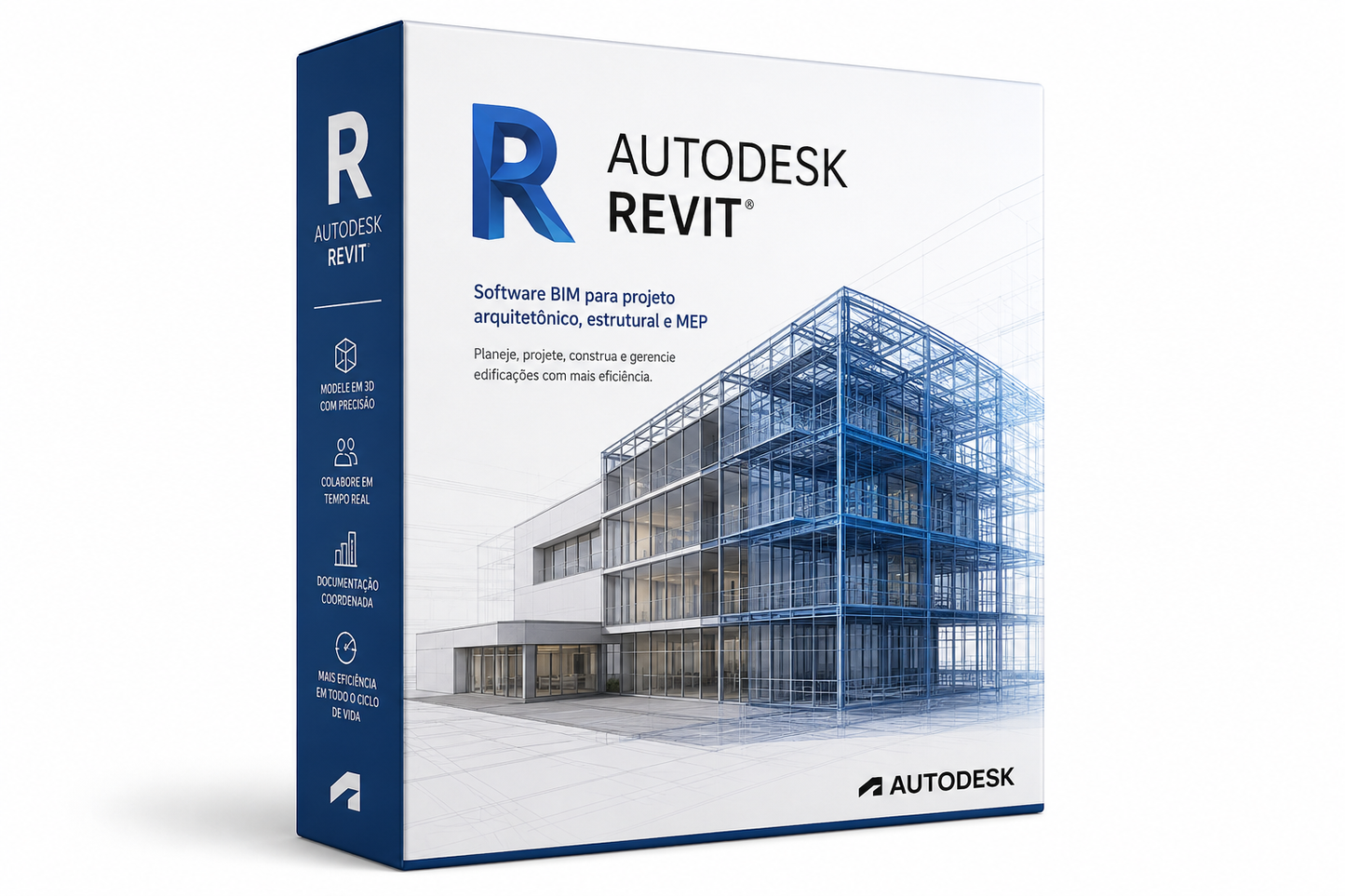 Imagem 3D de caixa de software Autodesk Revit