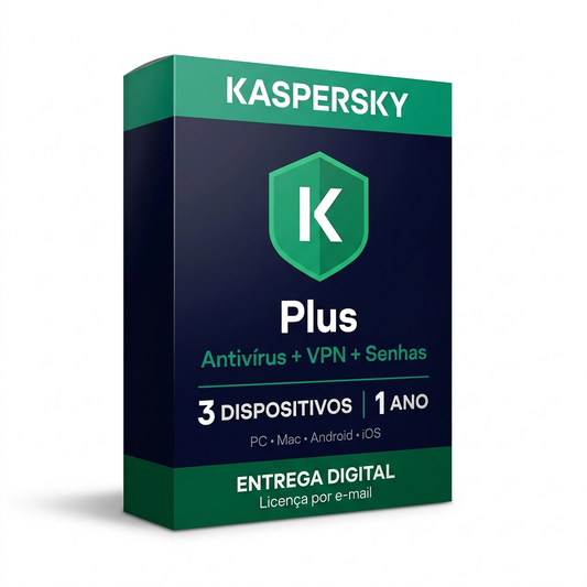 Kaspersky Plus – 3 Dispositivos – 1 Ano